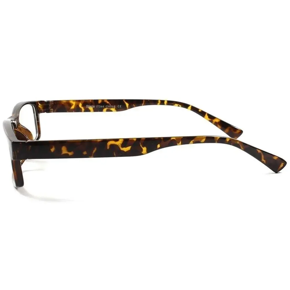 Black Tortoise Rectangle Clear Lens Fashion Glasses Unisex